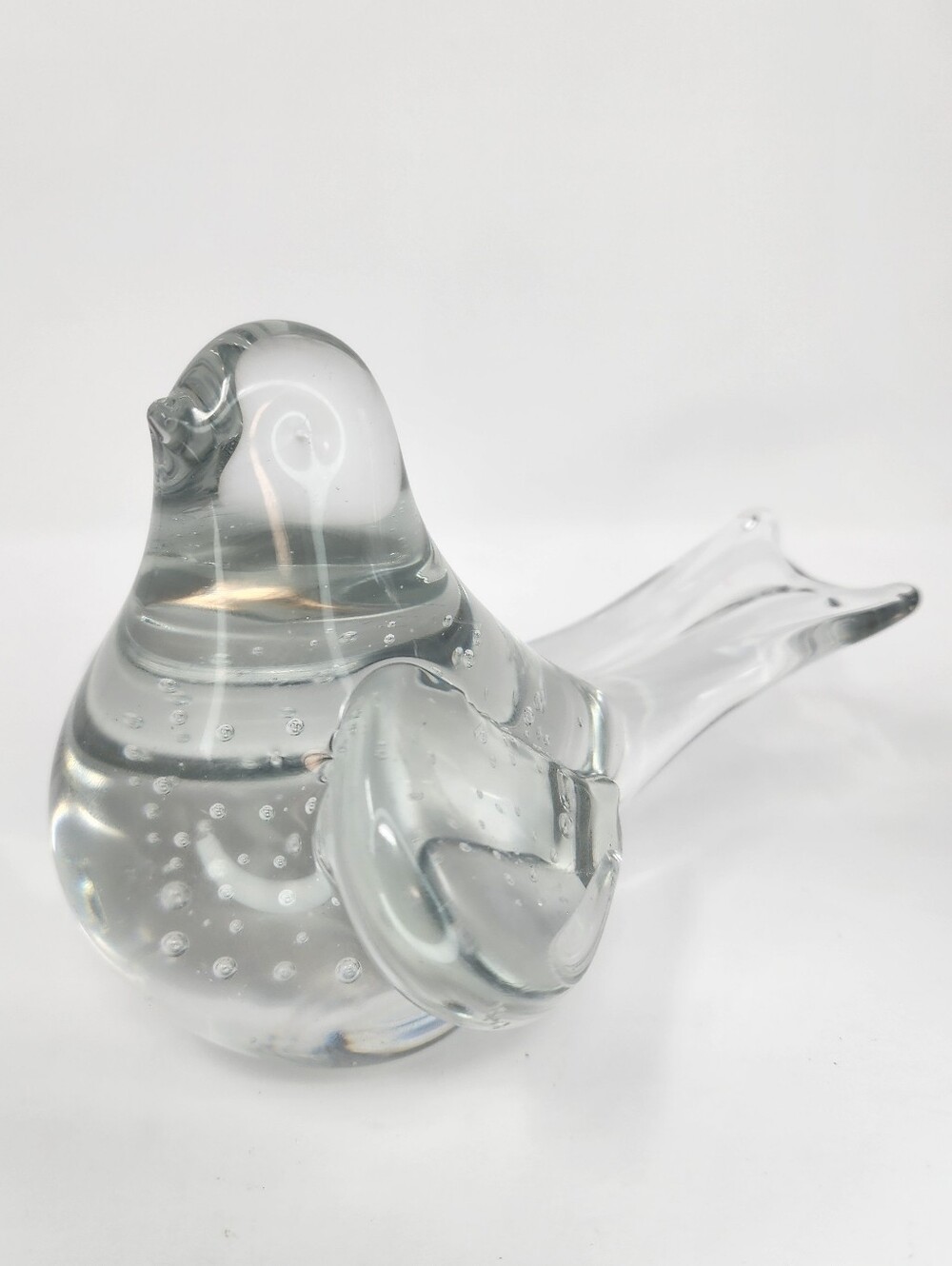 Chonky Bird Clear Art Glass Paperweight - Picture 4 of 10